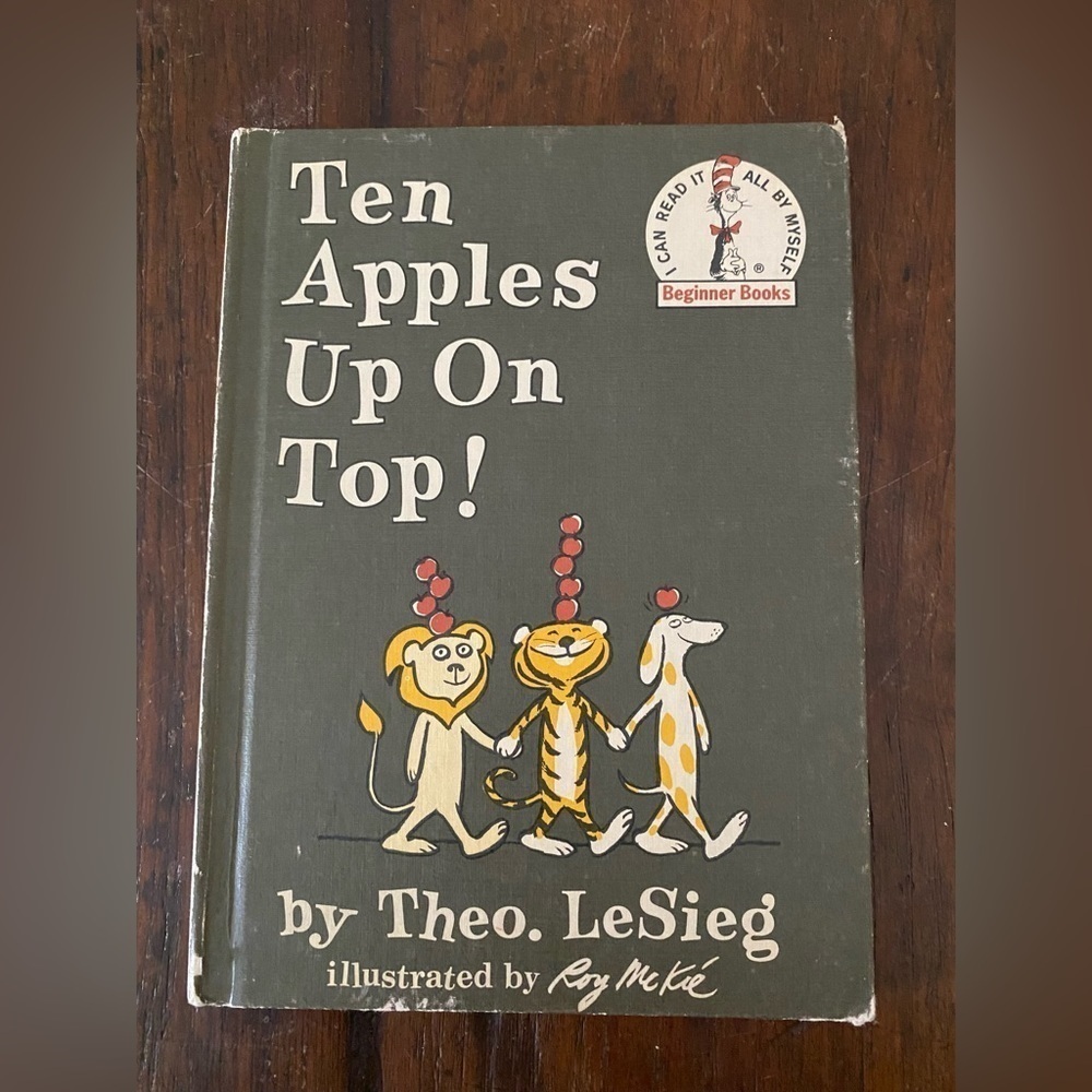 1st Edition Ten Apples Up On Top! Theo. LeSieg, Dr. Seuss 1961 Beginner Books